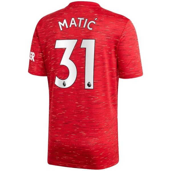 Camiseta Manchester United NO.31 Matic 1ª 2020-2021 Rojo